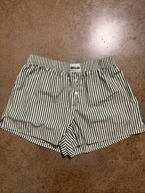 Baylor Green & White Striped Athletic Shorts